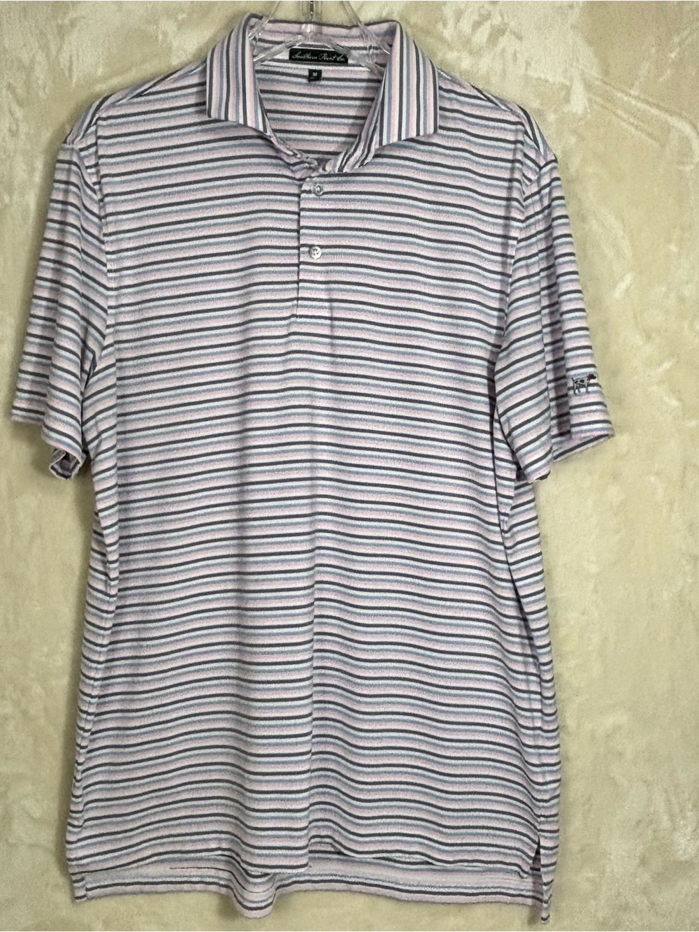 Southern Point Co Men’s Mult-Colored Short Sleeve Striped Polo Size M